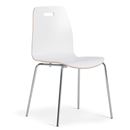 Skalstol Alina, stapelbar, 4-pack, vit/krom