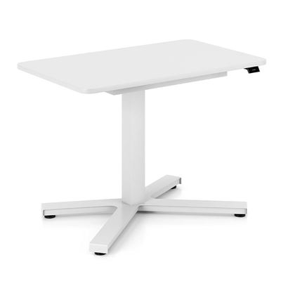 Höj och sänkbart skrivbord Miva, rak, LxB 900x550 mm, vit/vit