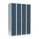 Klädskåp Fydor SMG, BxDxH 1200 x550x1752 mm, 4 dörrar i 4 skåp, plant tak, grå/ljusgrå