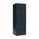 Klädskåp Fydor SMG, BxDxH 600x550x1752 mm, 4 dörrar i 2 skåp, plant tak, antracit