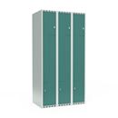Z-skåp Fydor SMZ, BxDxH 900x550x1752 mm, 6 dörrar i 3 skåp, plant tak, grön/ljusgrå