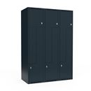 Z-skåp Fydor SMZ, BxDxH 1200x550x1752 mm, 6 dörrar i 3 skåp, plant tak, antracit