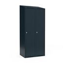 Klädskåp Fydor SMG, 800x 550x1900 mm, 2 dörrar i 2 skåp , sluttande tak, antracit