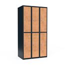 Klädskåp Fydor FFF, BxDxH 900x550x1752 mm, 6 dörrar i 3 skåp, plant tak, ant/ek