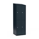 Klädskåp Fydor SMG, 600x 550x1900 mm, 4 dörrar i 2 skåp , sluttande tak, antracit