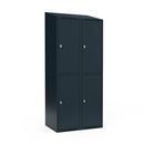 Klädskåp Fydor SMG, 800x 550x1900 mm, 4 dörrar i 2 skåp , sluttande tak, antracit