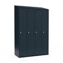 Klädskåp Fydor SMG, 1200 x550x1900 mm, 4 dörrar i 4 skåp, sluttande tak, antracit