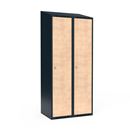 Klädskåp Fydor FFF, 800x550x1900 mm, 2 dörrar i 2 skåp, sluttande tak, ant/björk