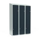 Z-skåp Fydor SMZ, 1200x550x1900 mm, 6 dörrar i 3 skåp, sluttande tak, ant/ljusgrå