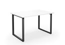 Bord DUO-O, rak skiva, LxB 1200x800 mm, vit/svart