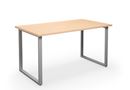 Bord DUO-O, rak skiva, LxB 1400x800 mm, björk/silver