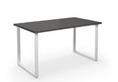 Bord DUO-O, rak skiva, LxB 1400x800 mm, mörkgrå/vit