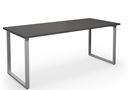 Bord DUO-O, rak skiva, LxB 1800x800 mm, mörkgrå/silver