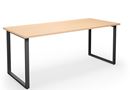 Bord DUO-O, rak skiva, LxB 1800x800 mm, björk/svart