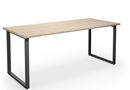 Bord DUO-O, rak skiva, LxB 1800x800 mm, ek/svart