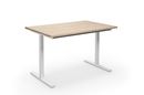 Bord DUO-T, rak skiva, LxB 1200X800 mm, ek/vit