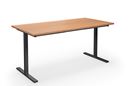 Bord DUO-T, rak skiva, LxB 1600x800 mm, bok/svart