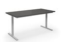 Bord DUO-T, rak skiva, LxB 1600x800 mm, mörkgrå/silver