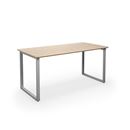 Bord DUO-O Trend, rak skiva, runda hörn, LxB 1600x800 mm, ek/silver