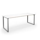 Bord DUO-O Trend, rak skiva, raka hörn, LxB 2000x800 mm, vit/silver