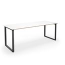 Bord DUO-O Trend, rak skiva, raka hörn, LxB 2000x800 mm, vit/svart