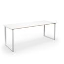 Bord DUO-O Trend, rak skiva, raka hörn, LxB 2000x800 mm, vit/vit