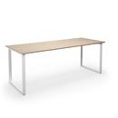 Bord DUO-O Trend, rak skiva, raka hörn, LxB 2000x800 mm, ek/vit