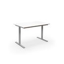 Bord DUO-T Trend, rak skiva, raka hörn, LxB 1200x800 mm, vit/silver