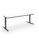 Bord DUO-T Trend, rak skiva, runda hörn LxB 2000x800 mm, vit/svart
