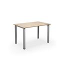 Bord DUO-U Trend, rak skiva, raka hörn, LxB 1200x800 mm, ek/silver