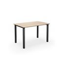 Bord DUO-U Trend, rak skiva, runda hörn LxB 1200x800 mm, ek/svart