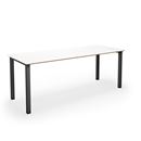 Bord DUO-U Trend, rak skiva, runda hörn LxB 2000x800 mm, vit/svart