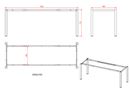 Bord DUO-U Trend, rak skiva, runda hörn, LxB 2000x800 mm, ek/silver