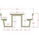 Bänkbord Erik, certifierat barrträ, svart, med ryggstöd