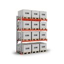 Pallställ Space utbyggnad, B1100xH3500 mm för 12 pallar, 1000 kg/pall, max 9000 kg/sektion