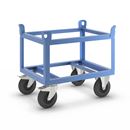 Pallvagn Konrad, för halvpallar, lastkapacitet 500 kg, lasthöjd 650 mm, blå