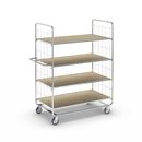 Hyllvagn Telma ESD, korta varianter, 4 länkhjul, 4 hyllor, LxBxH 945 x 470 x 1120 mm, 2 med broms