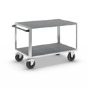 Bordsvagn Industri, 2 hyllplan av plast, hyllplan 1250 x 800 mm, galvaniserat stativ
