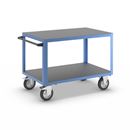 Bordsvagn Industri, 2 hyllplan av plywoodskivor med halkfri yta, hyllplan 1250 x 800 mm, stativ ljusblått