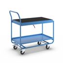 Rullvagn Kerstin, med uppsamlingstråg, gallerdurk och kran, ljusblå