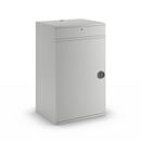 Datorskåp Verner, HxB 1060 x 650 mm, utan monitorskåp, ljusgrå dörrar