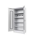 Laddskåp Filip, med fönsterdörrar, ljusgrå