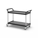 Rullbord Pelle, 2 hyllplan, lastkapacitet 200 kg, LxBxH 1100 x 520 x 950 mm, svart