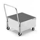 Fatpallsvagn Mona, LxB 800 x 800 mm, 1 x 200-litersfat, stående, varmförzinkat