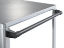 Bordsvagn Industri, 2 hyllplan av plywoodskivor med halkfri yta, hyllplan 1250 x 800 mm, stativ ljusblått