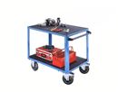 Bordsvagn Industri Industri, 2 hyllplan av plast, hyllplan 1250 x 800 mm, stativ ljusblått