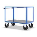 Bordsvagn Industri Industri, 2 hyllplan av plast, hyllplan 1050 x 700 mm, stativ ljusblått