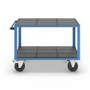 Bordsvagn Industri Industri, 2 hyllplan av plast, hyllplan 1250 x 800 mm, stativ ljusblått