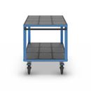 Bordsvagn Industri Industri, 2 hyllplan av plast, hyllplan 1250 x 800 mm, stativ ljusblått