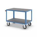 Bordsvagn Industri, 2 hyllplan av plywoodskivor med halkfri yta, hyllplan 1250 x 800 mm, stativ ljusblått